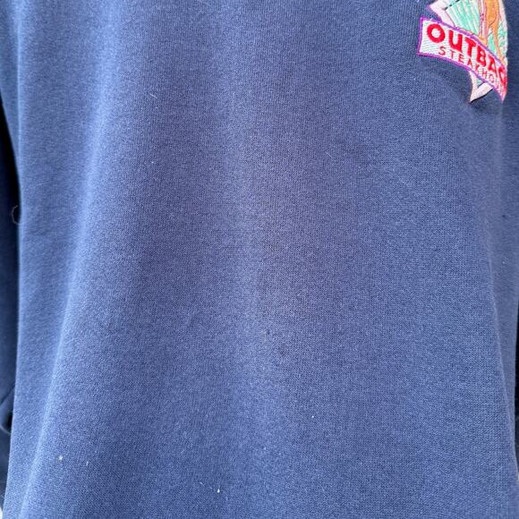 Outback Steakhouse Vintage Embroidered Kangaroo blue crewneck sweatshirt Sz XL - Picture 7 of 7